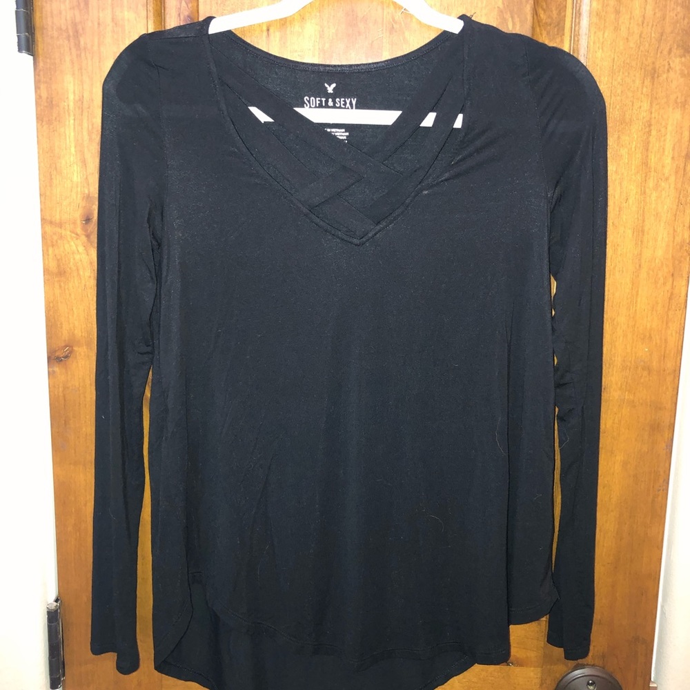 v-neck cross blouse